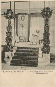 Hotel Adlon Berlin Staircase To Restaurant Old German Postcard