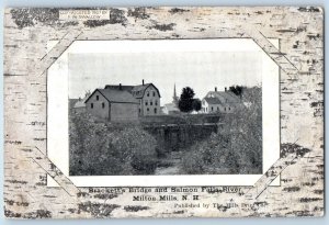 Milton Mills New Hampshire Postcard Brackett's Bridge Salmon Falls River c1905