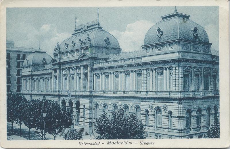 University, Montivideo, Uruguay, Early Postcard, Used in 1928