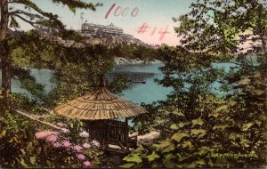 New York Ulster County Lake Minnewaska The Cliff House Handcolored Albertype