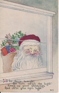 Santa Claus Looking Through Window, Christmas, Xmas 1920's