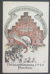 Mint Germany Picture Postcard Flensburg Referendum 1920