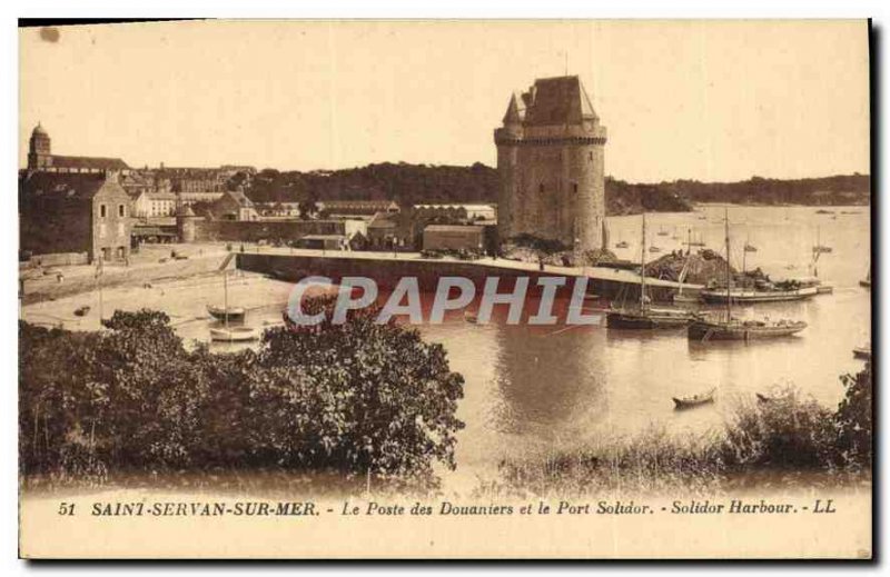 Old Postcard Saint Servan on Sea The Coastguard Station and the Port Solidor ...