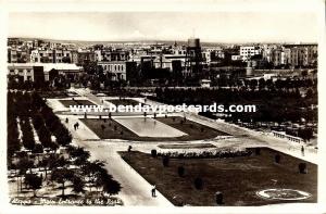 syria, ALEP ALEPPO, Main Entrance to the Park (1950s) RPPC, Stamps