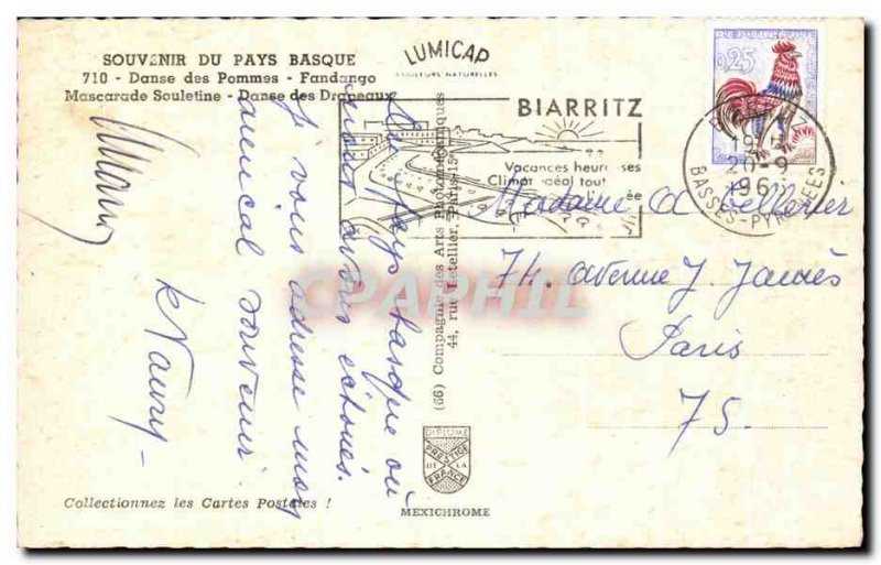 Modern Postcard Souvenir From Basque Country Dancing Apples