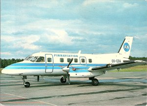 Finnaviation Embraer Bandeirante 110P1 Aircraft Continental Chrome Postcard