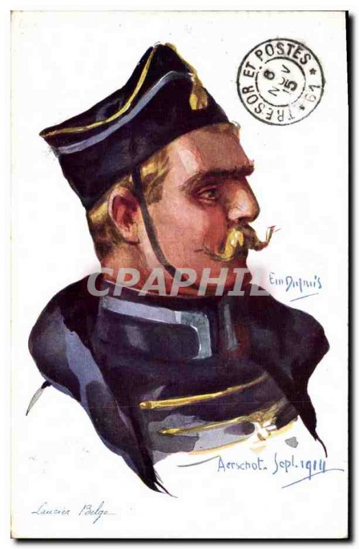 Old Postcard Fantasy Illustrator Dupuis lancer Belgian Army