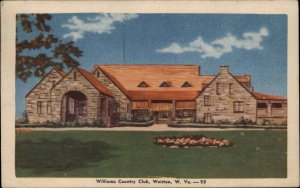 Weirton West Virginia WV Williams Country Club Linen Vintage Postcard