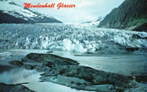 Mendenhall Glacier Swift Streams Mountains Juneau Alaska AK Vintage Postcard