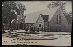 Vintage Postcard 1952 First Baptist Church, Osawatomie, Kansas (KS)