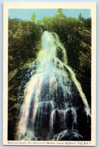 Gaspe Highway PQ(Quebec) Canada Postcard Pres Riviere La Marthe c1940's Posted