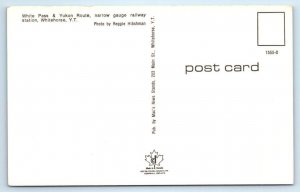 WHITEHORSE,  Canada ~ Rustic White Pass & Yukon RAILWAY DEPOT c1950s  Postcard