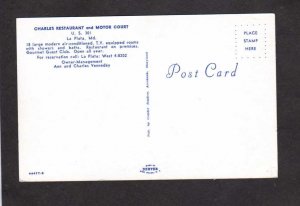 MD Charles Restaurant Motor Court Motel La Plata Maryland Postcard Ann Vennedey