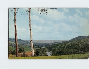 Postcard Valley View from elevation Mansfield Pennsylvania USA