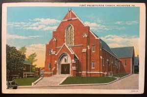Vintage Postcard 1915-1930 First Presbyterian Church, Rochester, Pennsylvania PA