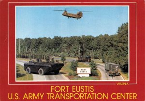 2~4X6 Postcards  VA Virginia FORT EUSTIS  Aerial Map~Entrance  TANK~HELICOPTER++