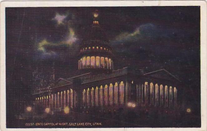 Utah Salt Lake City State Capitol At Night