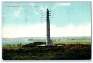 1909 Floyd Monument Sioux City Iowa IA to Brady NE Posted Vintage Postcard