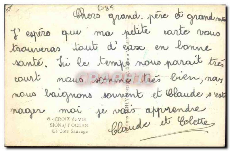 Postcard Modern Croix De Vie On Zion I & # 39Ocean La Cote Sauvage