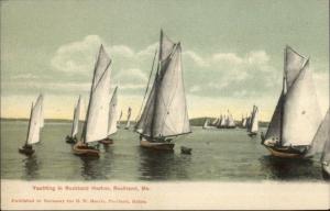 Rockland ME Yachting in Harbor c1910 Postcard