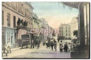 Old Postcard Meudon Rue de la Republique Children