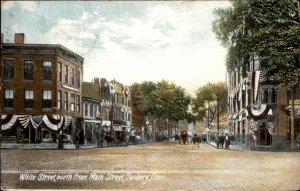 Danbury Connecticut White St Patriotic Decorations c1900-20s Vintage Postcard