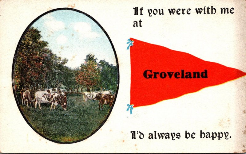 New York Groveland Grazing Cattle Pennant Series