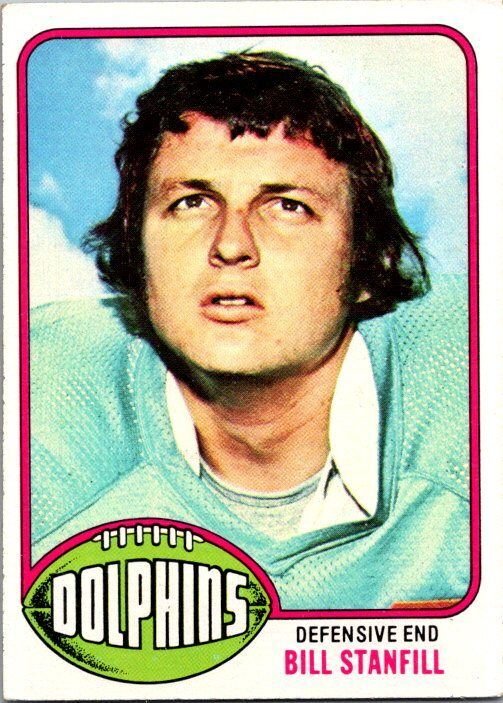 1976 Topps Football Card Bill Stanfill Miami Dolphins sk4490