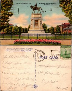 Statue of Robert E Lee Monument and Allen Aves Richmond, Va. (24564