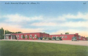 St Albans Vermont Kerbs Memorial Hospital Linen Postcard Unused