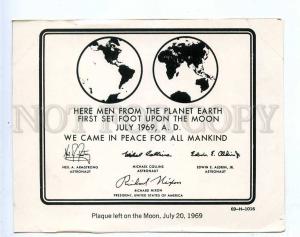 196637 USA space Apollo 11 old postcard