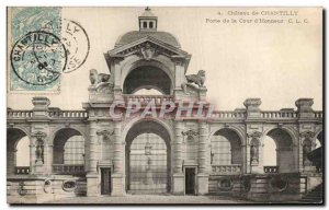 Old Postcard Chateau de Chantilly Gate honor court