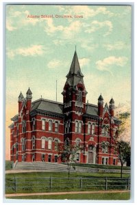 c1910 Exterior View Adams School Building Ottumwa Iowa Antique Vintage Postcard