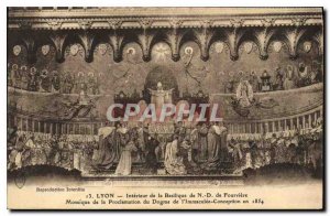 Postcard Old Lyon Interior of the Basilica of Fourviere N D mosaic of the Pro...