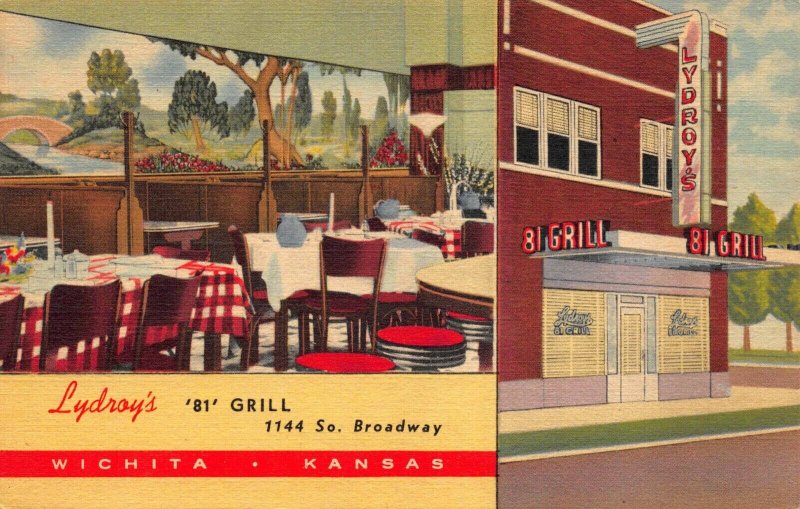 Linen Postcard Lydroy's 81 Grill Restaurant in Wichita, Kansas~122501