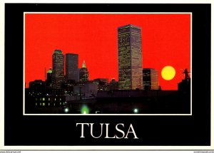 Oklahoma Tulsa Skyline At Sunset