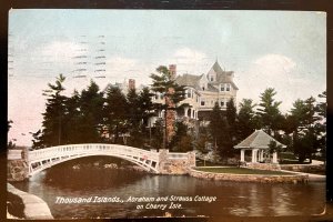 Vintage Postcard 1907 Abraham & Strauss Cottage, Cherry Island, 1000 Islands, NY
