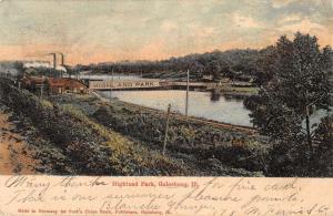 Galesburg Illinois Highland Park Scenic View Antique Postcard J44126