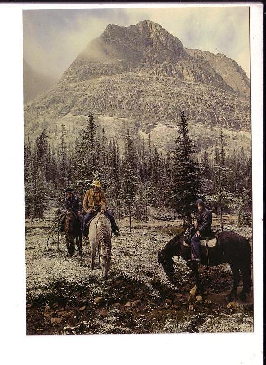 Paradise Valley on Horseback,  Calgary Alberta, Large 5 X 7 inch Postcard