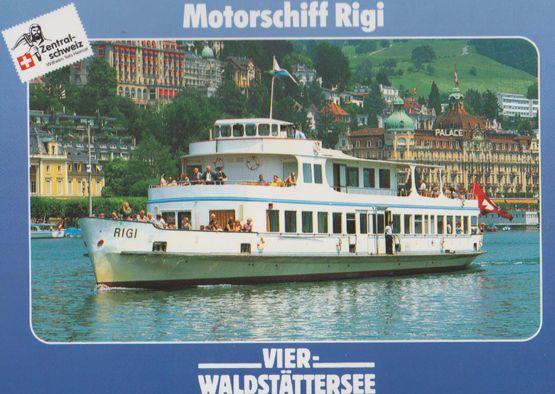 Vierwaldstattersee Motorschiff Rigi German Cruise Ship Liner Postcard