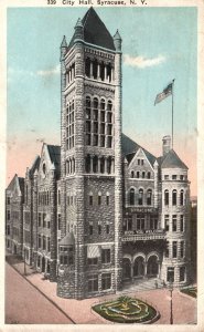 Vintage Postcard 1916 City Hall Building Syracuse New York Structure N.Y.