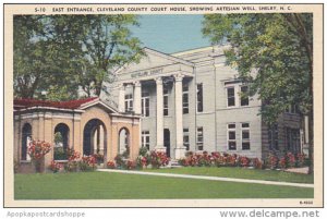 East Entrance Cleveland County Court House Showing Artesian Well Shelby North...