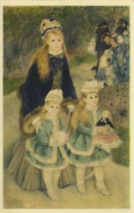 Pierre Auguste Renoir Mother and Children Frick Heliochrome Art Postcard D15