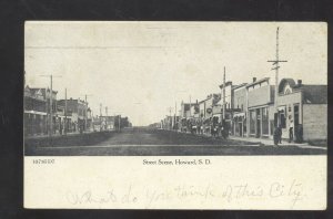 HOWARD SOUTH DAKOTA DOWNTOWN STREET SCENE STORES VINTAGE POSTCARD 1909