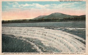 Vintage Postcard Water Supply Spillway Overflow Waste Weir Catskill Mountains NY