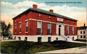 Jacob Edwards Library, Southbridge MA Vintage Postcard R62