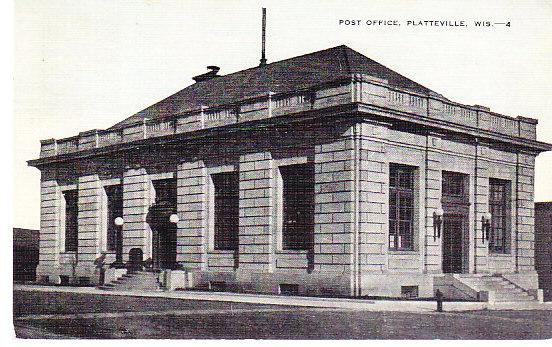 Wisconsin - Post Office Platteville 1949