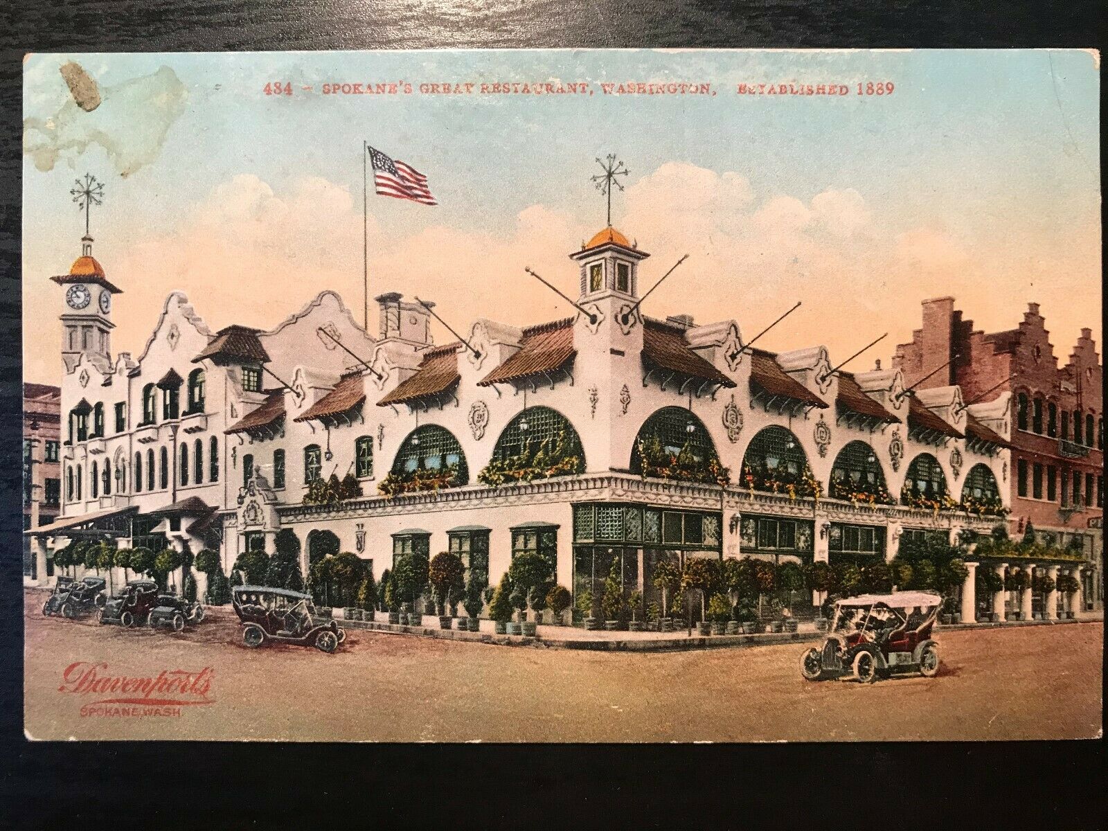 Postal Antigua 19071915 Davenport's Spokane gran restaurante Spokane