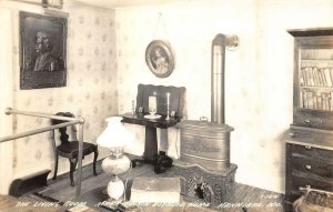 RPPC Living Room Interior Mark Twain Boyhood Home Hannibal, MO Vintage Postcard