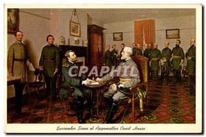 Postcard Old secne Surrender at Appomattox Court House, Virginia Army